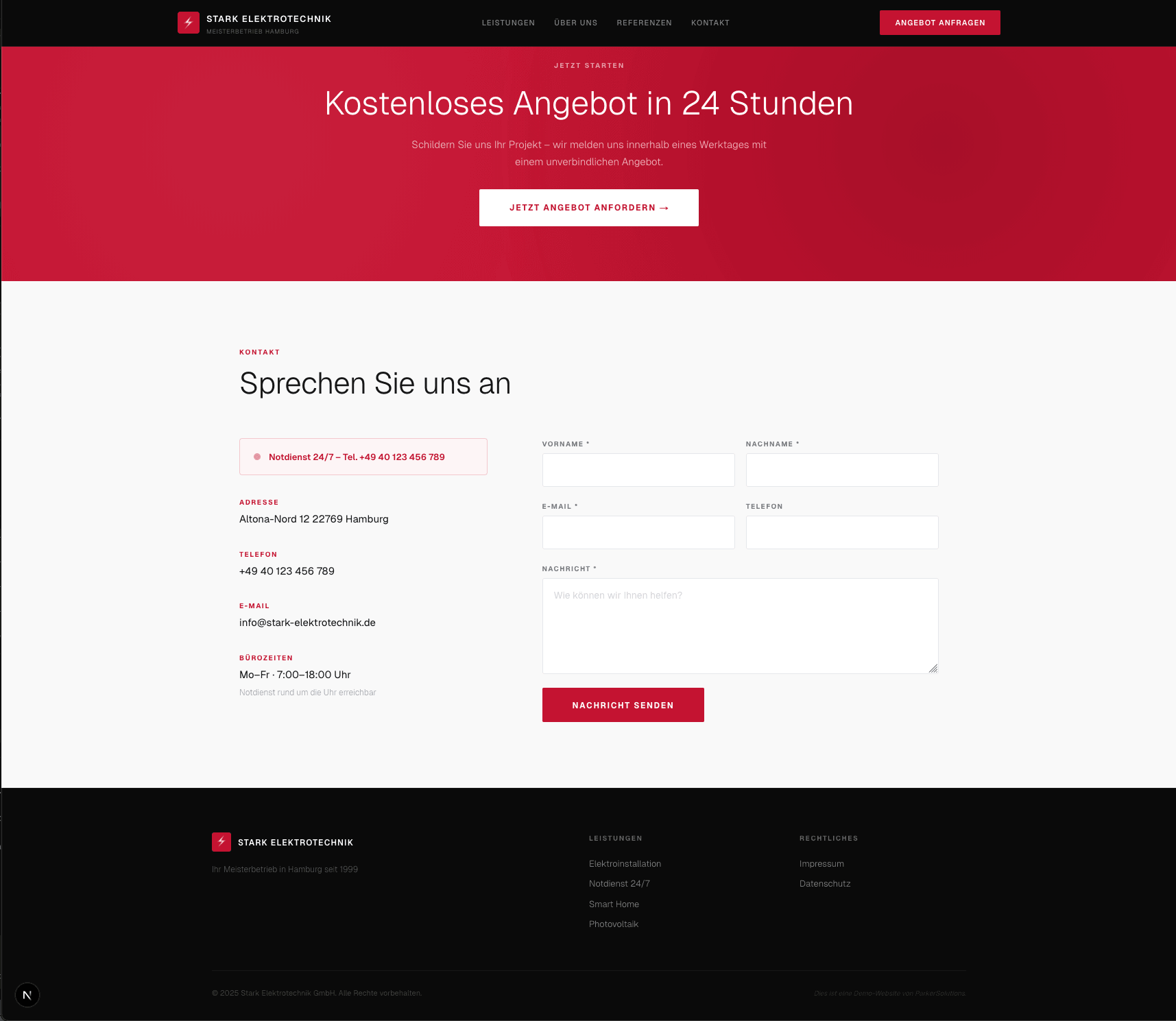 Kontakt & Footer