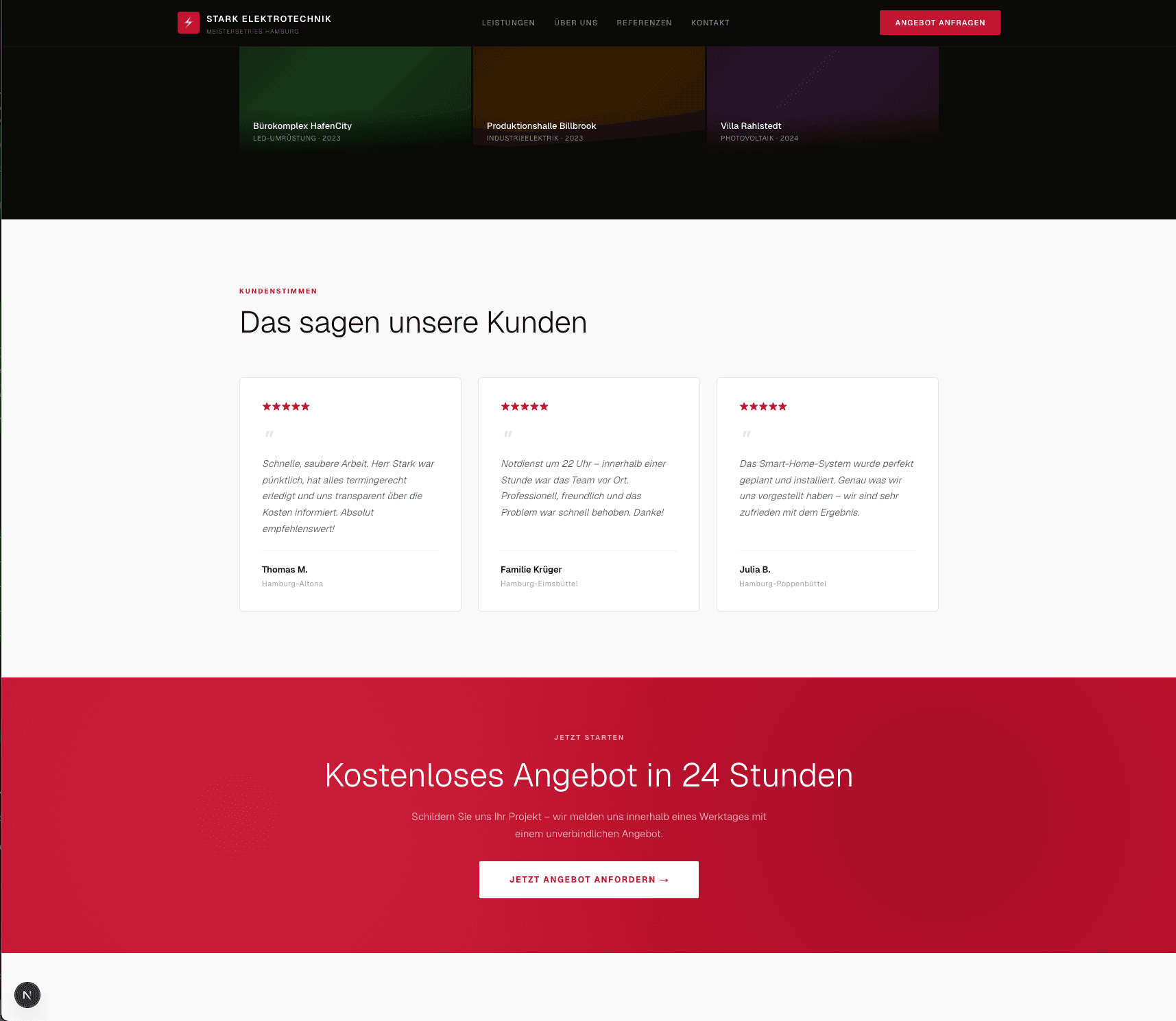 Kundenstimmen & Angebots-CTA