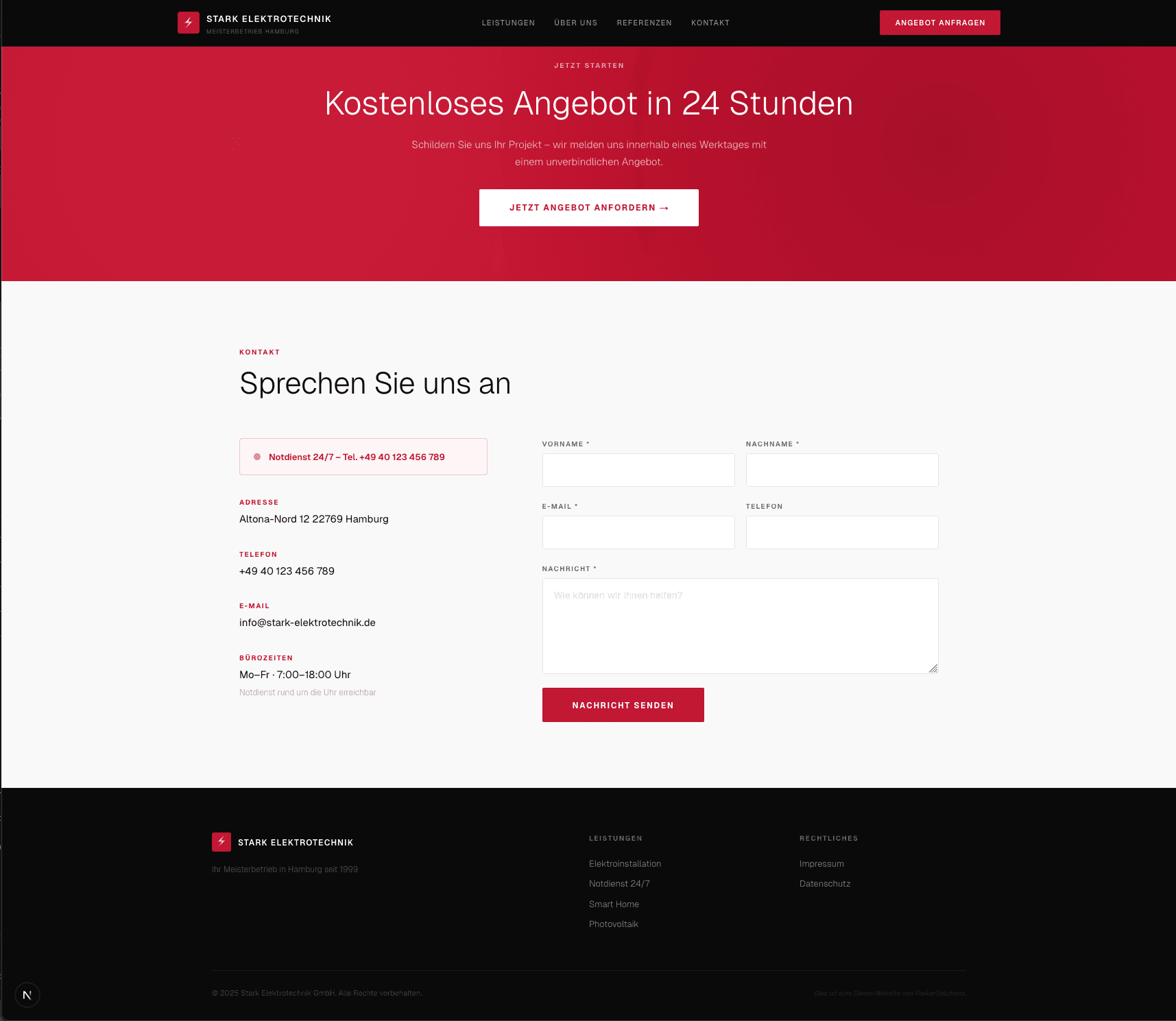 Kontakt & Footer